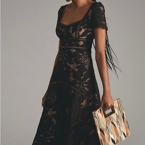 Anthropologie Slim Lace maxi dress size 0P NWT black
Back - Picture 1 of 11